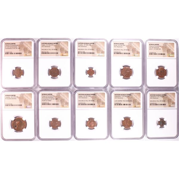 Lot of (10) Ancient Roman Empire Coins NGC Certified