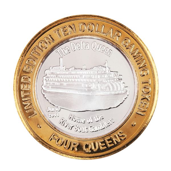 .999 Fine Silver Four Queens Casino Las Vegas, NV $10 Limited Edition Gaming Token