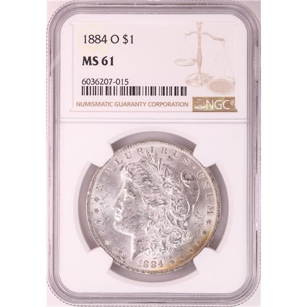 1884-O $1 Morgan Silver Dollar Coin NGC MS61 Nice Toning