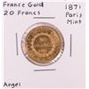 Image 1 : 1871 Paris Mint France 20 Francs Gold Coin