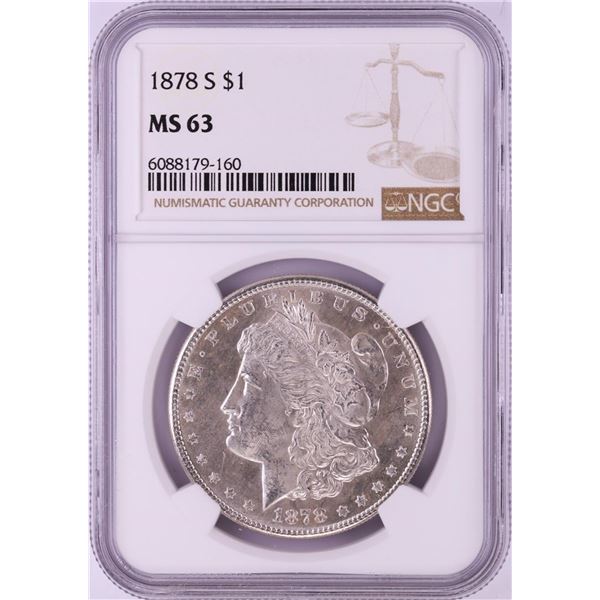 1878-S $1 Morgan Silver Dollar Coin NGC MS63