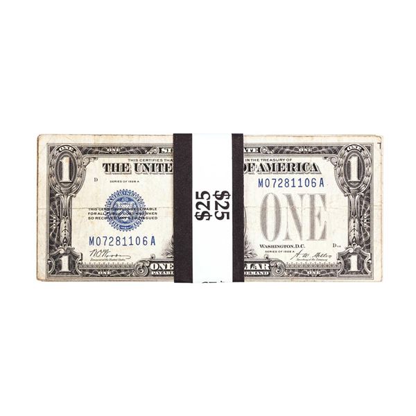 Lot of (25) 1928/A/B $1 Funnyback Silver Certificate Notes