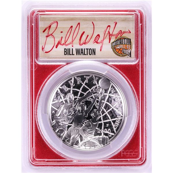 2020-P $1 Basketball HOF Silver Dollar Coin PCGS PR70DCAM Bill Walton Signature FDOI