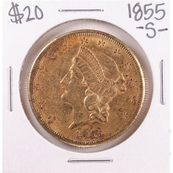 1855-S Type 1 $20 Liberty Head Double Eagle Gold Coin