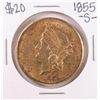 Image 1 : 1855-S Type 1 $20 Liberty Head Double Eagle Gold Coin