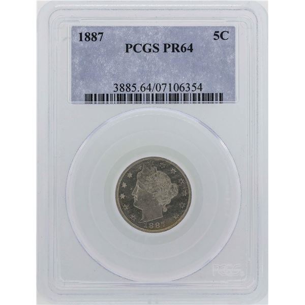 1887 Liberty V Nickel Proof Coin PCGS PR64