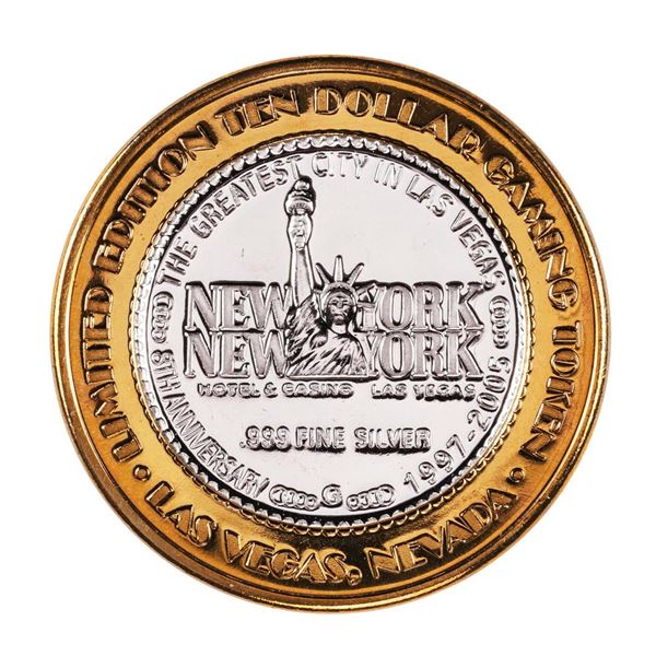 .999 Silver New York New York Hotel & Casino $10 Limited Edition Gaming Token