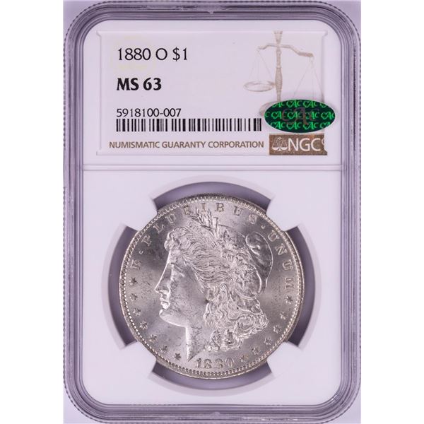 1880-O $1 Morgan Silver Dollar Coin NGC MS63 CAC
