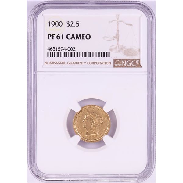 1900 $2 1/2 Proof Liberty Head Quarter Eagle Gold NGC PF61 Cameo