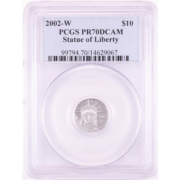 2002-W $10 Proof American Platinum Eagle Coin PCGS PR70DCAM