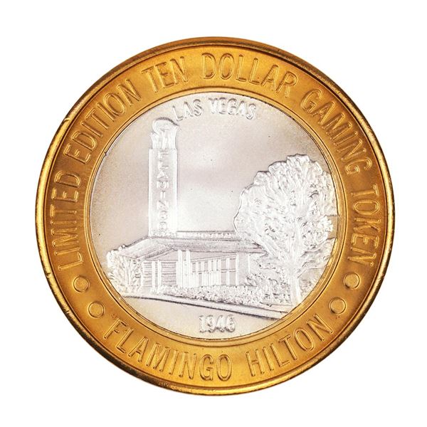 .999 Silver Flamingo Hilton Las Vegas, Nevada $10 Casino Limited Edition Gaming Token