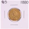Image 1 : 1880 $5 Liberty Head Half Eagle Gold Coin