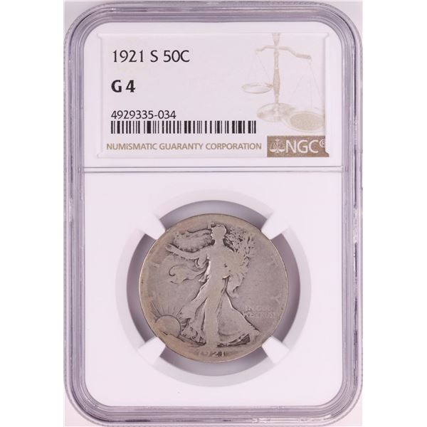1921-S Walking Liberty Half Dollar Coin NGC G4