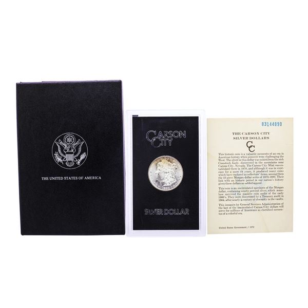1883-CC $1 Morgan Silver Dollar Coin GSA Hoard with Box & COA