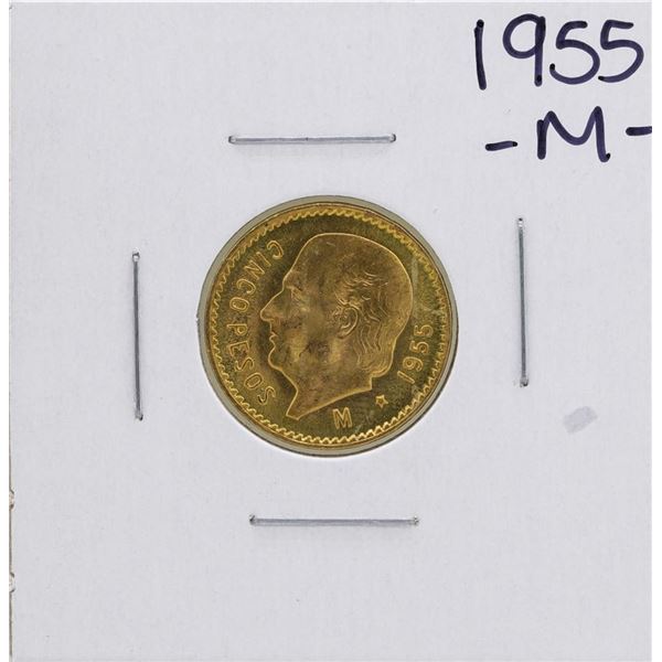 1955 Cinco Pesos Gold Coin