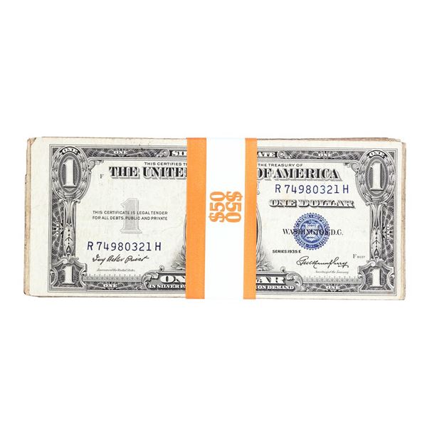 Lot of (50) 1935A-H $1 Silver Certificate Notes