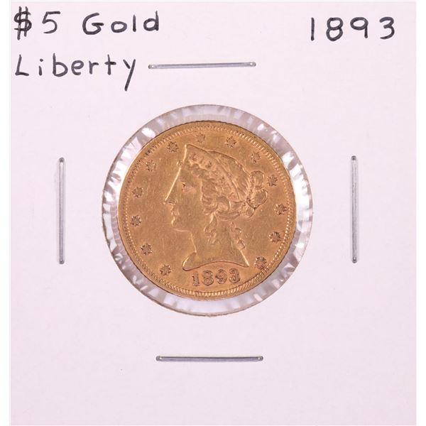 1893 $5 Liberty Head Half Eagle Gold Coin