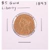 Image 1 : 1893 $5 Liberty Head Half Eagle Gold Coin