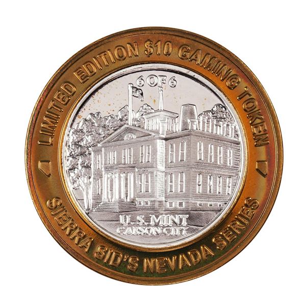 .999 Silver Sierra Sid's Sparks, NV $10 Limited Edition Casino Gaming Token
