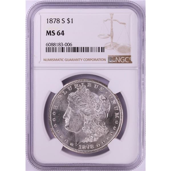 1878-S $1 Morgan Silver Dollar Coin NGC MS64