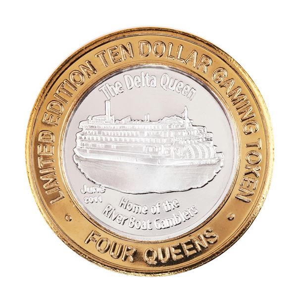 .999 Fine Silver Four Queens Casino Las Vegas, NV $10 Limited Edition Gaming Token