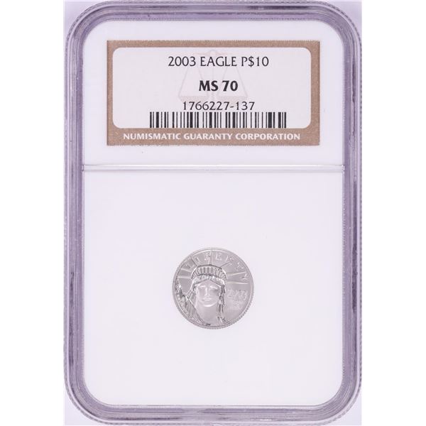2003 $10 Platinum American Eagle Coin NGC MS70