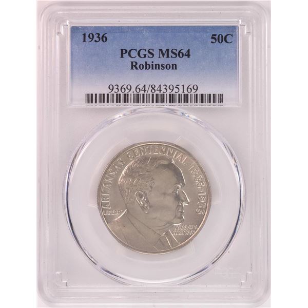 1936 Robinson Arkansas Centennial Commemorative Half Dollar Coin PCGS MS64