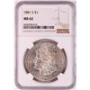 Image 1 : 1881-S $1 Morgan Silver Dollar Coin NGC MS62 Nice Toning