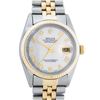 Image 1 : Rolex Men's Two Tone Mother Of Pearl Roman Oyster Perpetual Datejust Watch
