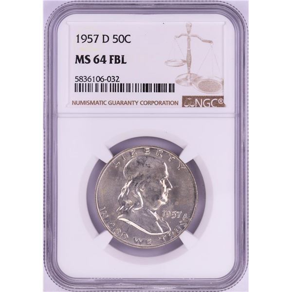 1957-D Franklin Half Dollar Coin NGC MS64FBL