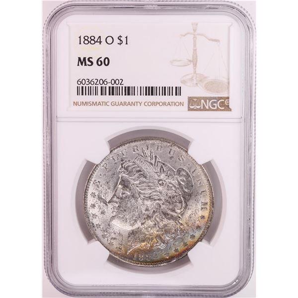 1884-O $1 Morgan Silver Dollar Coin NGC MS60 Great Toning