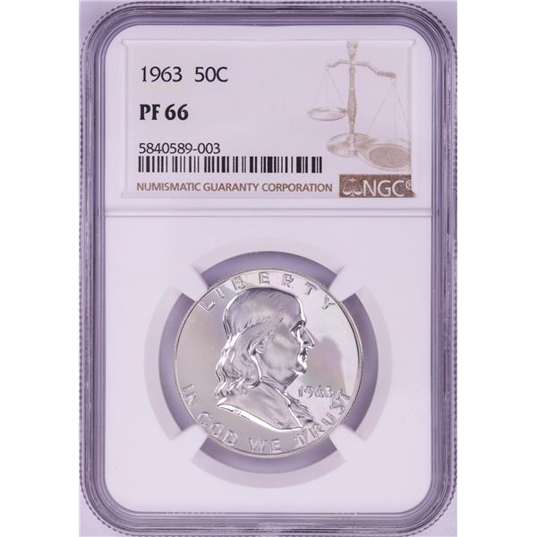 1963 Proof Franklin Half Dollar Coin NGC PF66