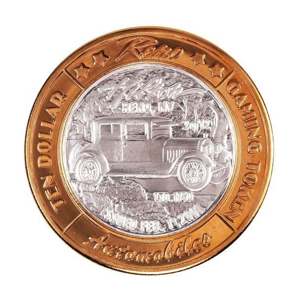 .999 Silver Reno Hilton Nevada $10 Casino Limited Edition Gaming Token