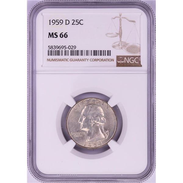 1959-D Washington Quarter Coin NGC MS66