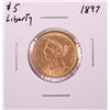 Image 1 : 1897 $5 Liberty Head Half Eagle Gold Coin