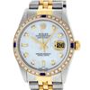 Image 1 : Rolex Men's Two Tone Steel & Gold Mother Of Pearl Diamond & Sapphire Datejust Watch