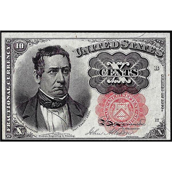 1874 Ten Cents Fifth Issue Fractional Currency Note
