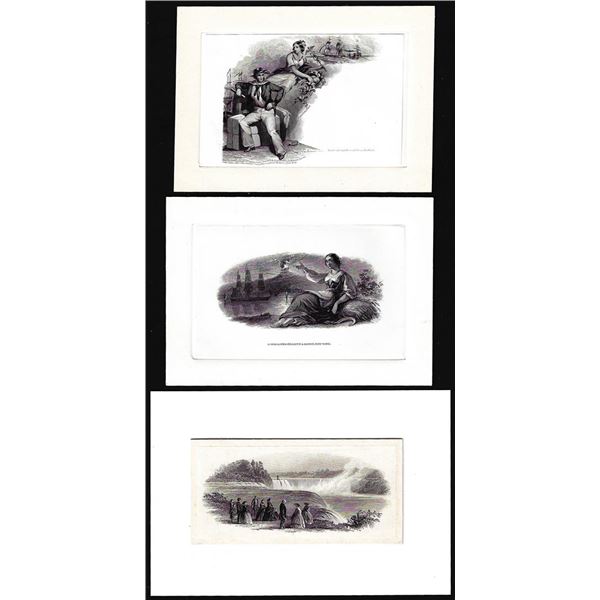 Lot of (3) 1800's Vignette from Original Proof Plates