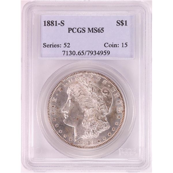 1881-S $1 Morgan Silver Dollar Coin PCGS MS65