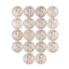 Image 1 : Lot of (18) 1920-1927 Walking Liberty Half Dollar Coins