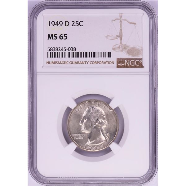 1949-D Washington Quarter Coin NGC MS65