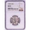 Image 1 : 1949-D Washington Quarter Coin NGC MS65