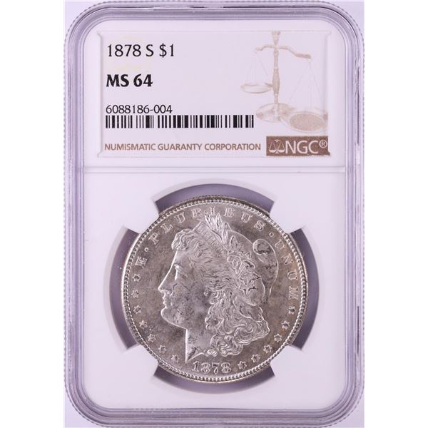 1878-S $1 Morgan Silver Dollar Coin NGC MS64