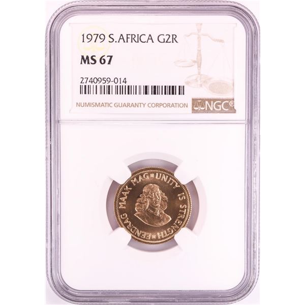 1979 South Africa 2 Rand Gold Coin NGC MS67
