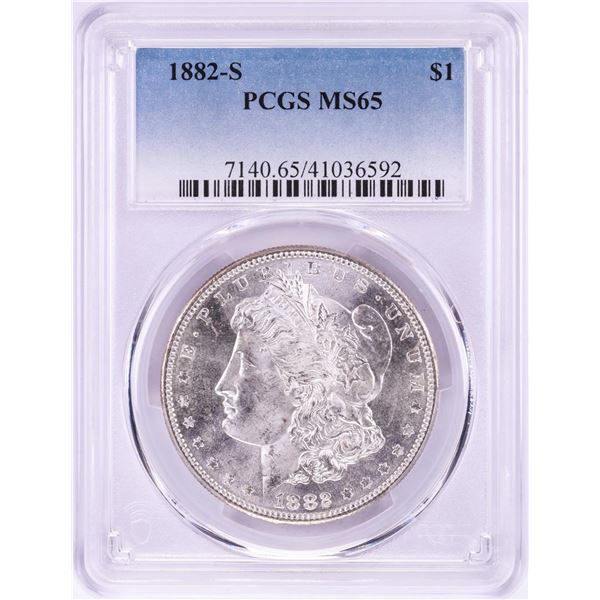 1882-S $1 Morgan Silver Dollar Coin PCGS MS65