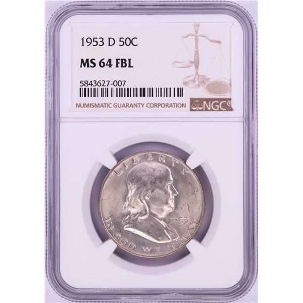 1953-D Franklin Half Dollar Coin NGC MS64FBL
