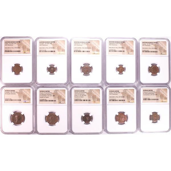 Lot of (10) Ancient Roman Empire Coins NGC Certified