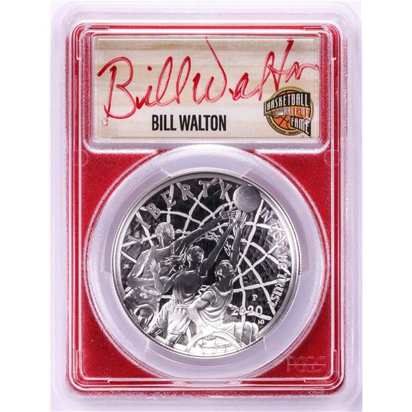 2020-P $1 Basketball HOF Silver Dollar Coin PCGS PR70DCAM Bill Walton Signature FDOI