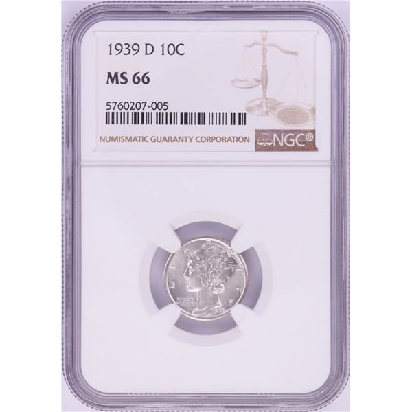1939-D Mercury Dime Coin NGC MS66