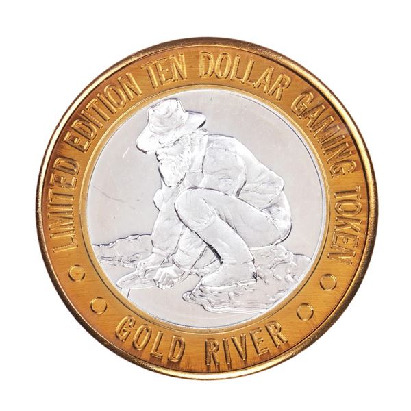 .999 Fine Silver Gold River Laughlin, Nevada $10 Limited Edition Gaming Token